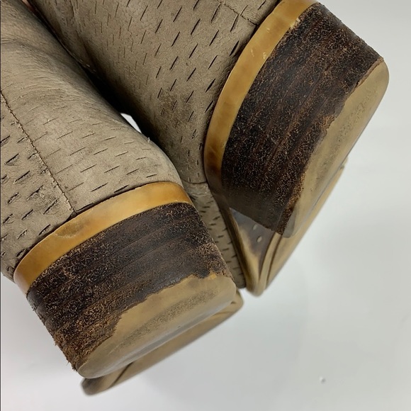 Lucky Brand Booties Taupe Leather Mesh Size 10 - Picture 7 of 7